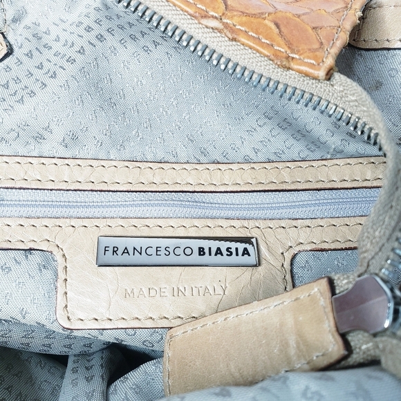 *Last Chance* Francesco Biasia Python Hobo Shoulder Bag Rare Snakeskin Leather - Picture 10 of 16